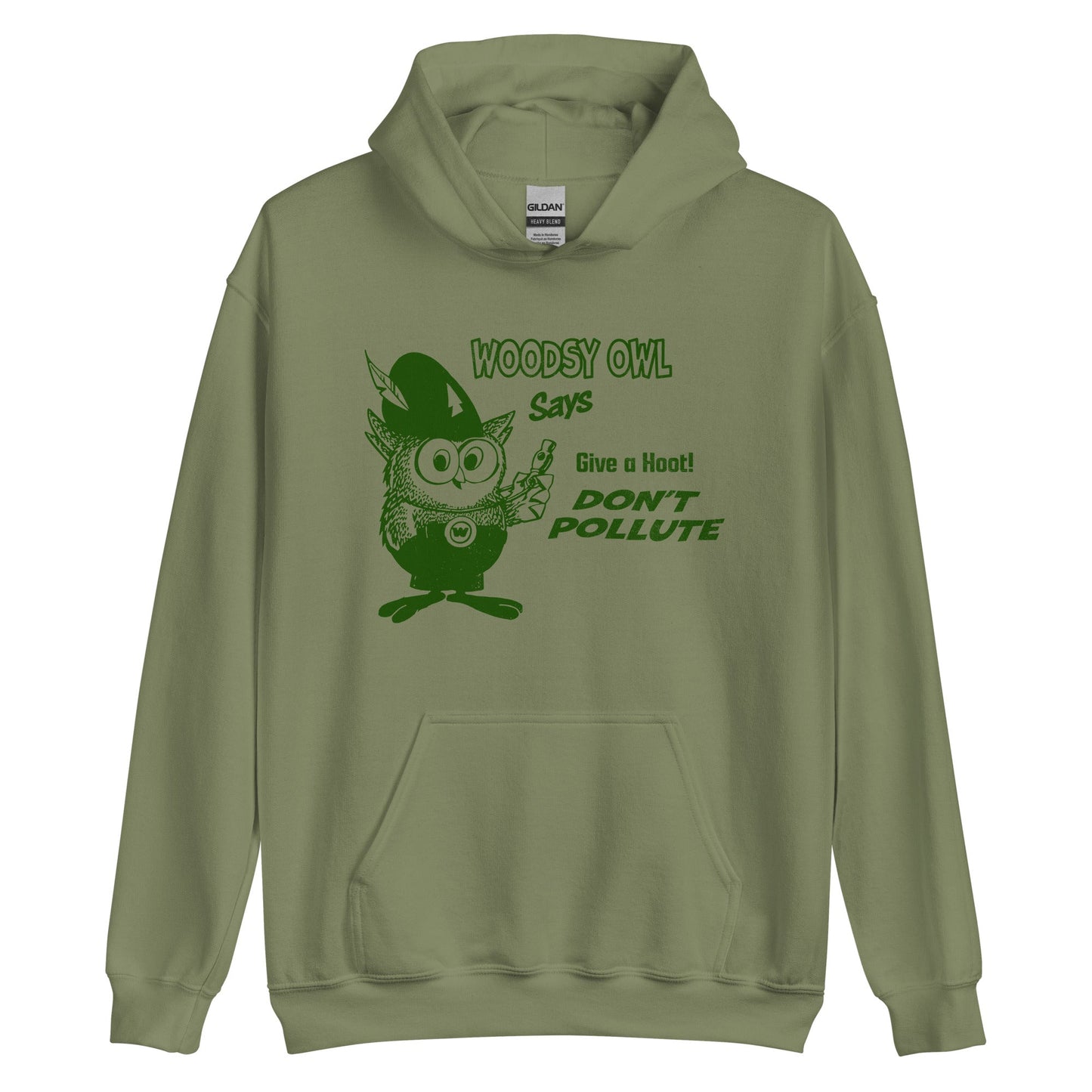 Give a Hoot! Don't Pollute Hoodie - Woodsy Owl Retro 80s Throwback Sweatshirt