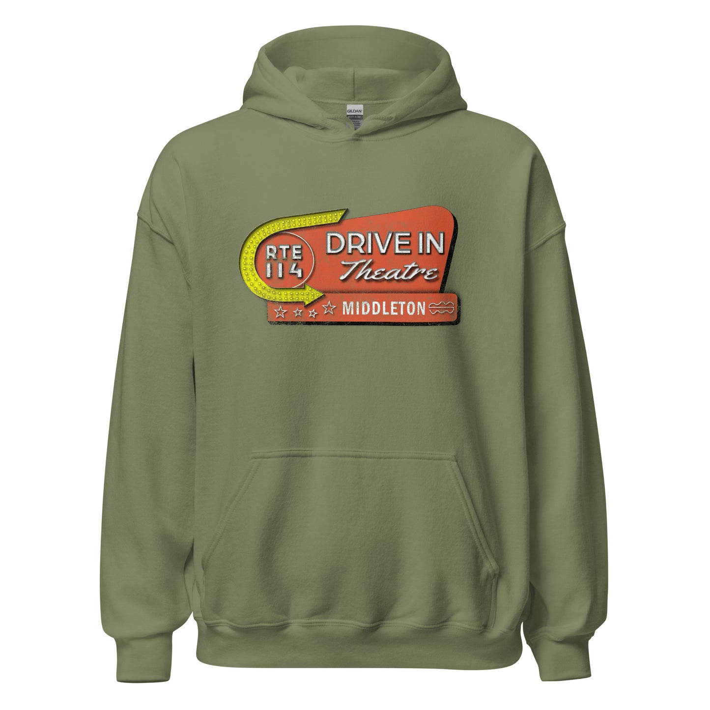 Middleton Rt 144 Drive-In Hoodie - Middleton, MA | Retro Drive-In Theatre