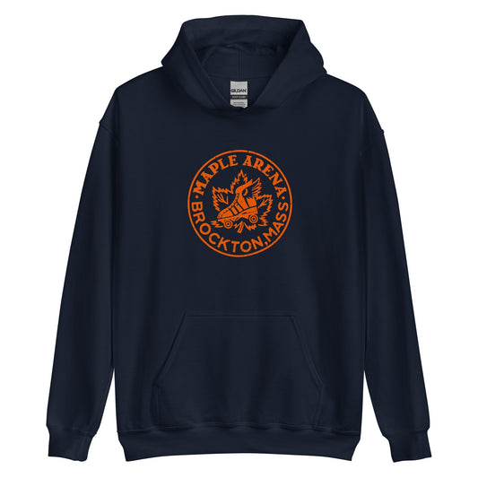 Maple Arena Hoodie - Brockton, MA | Retro Roller Skating Rink Vintage Graphic Sweatshirt