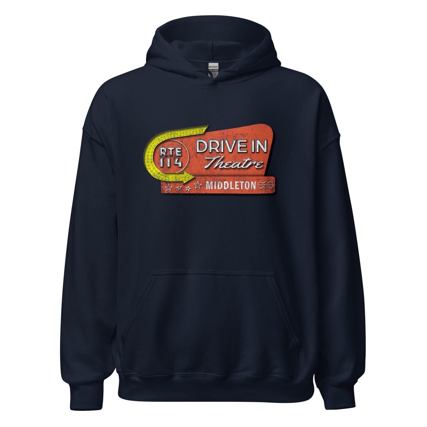 Middleton Rt 144 Drive-In Hoodie - Middleton, MA | Retro Drive-In Theatre