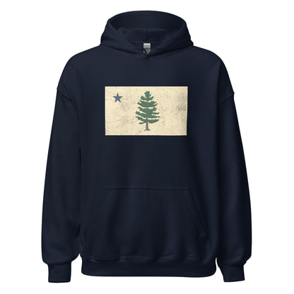 Maine State Flag Hoodie - New 1901 Pine Tree "Dirigo" Sweatshirt