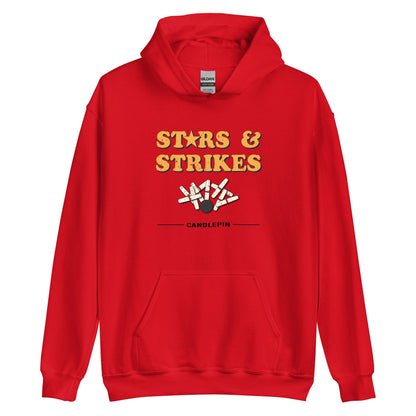 Stars & Strikes Hoodie - Vintage Candlepin Bowling Graphic Sweatshirt