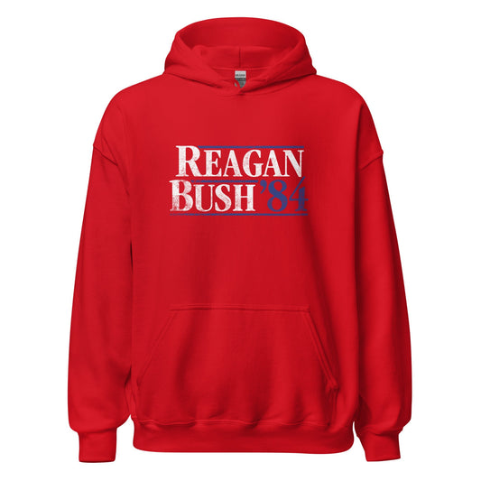 Reagan Bush '84 Hoodie | Retro Presidential Campaign Vintage Sweatshirt