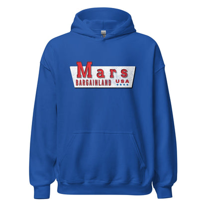 Mars Bargainland USA Hoodie - New Bedford, MA | Vintage Mens & Womens Retro Sweatshirt