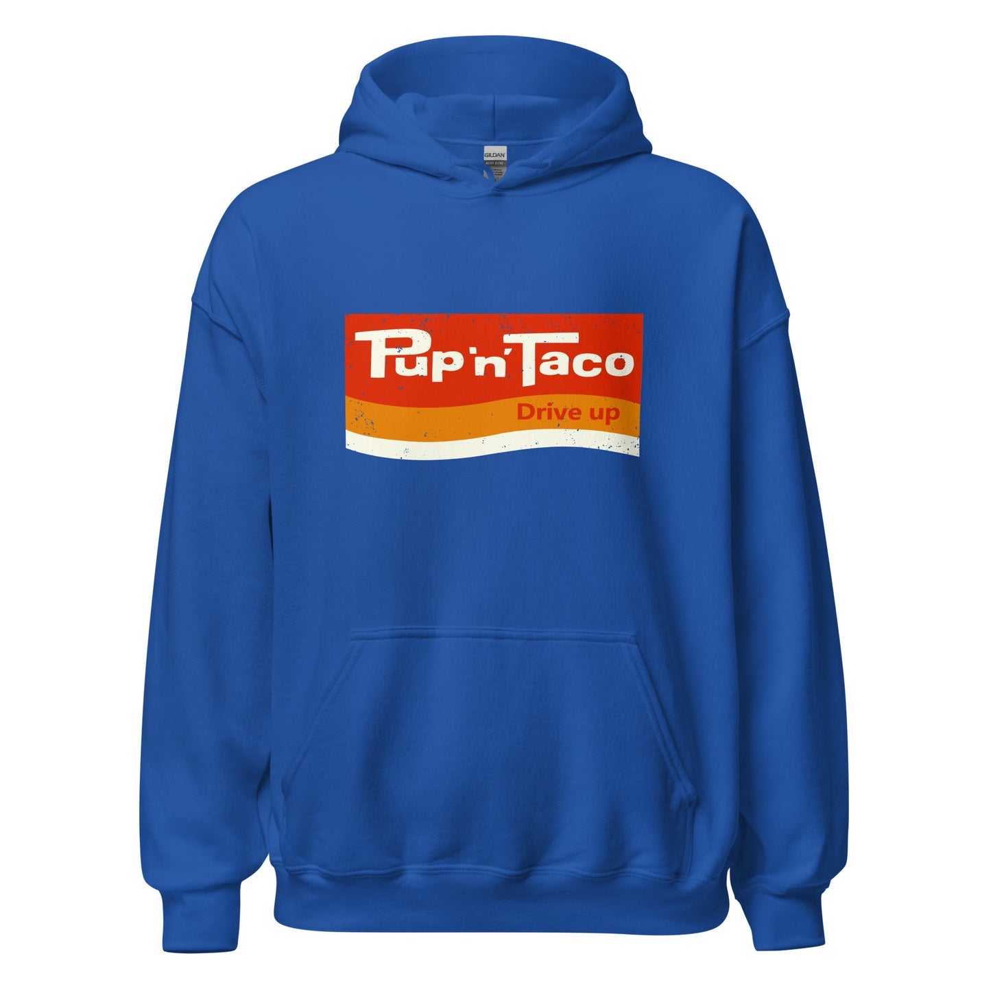 Pup 'n' Taco Hoodie - Retro 70s Vintage Fast Food Chain Sweatshirt