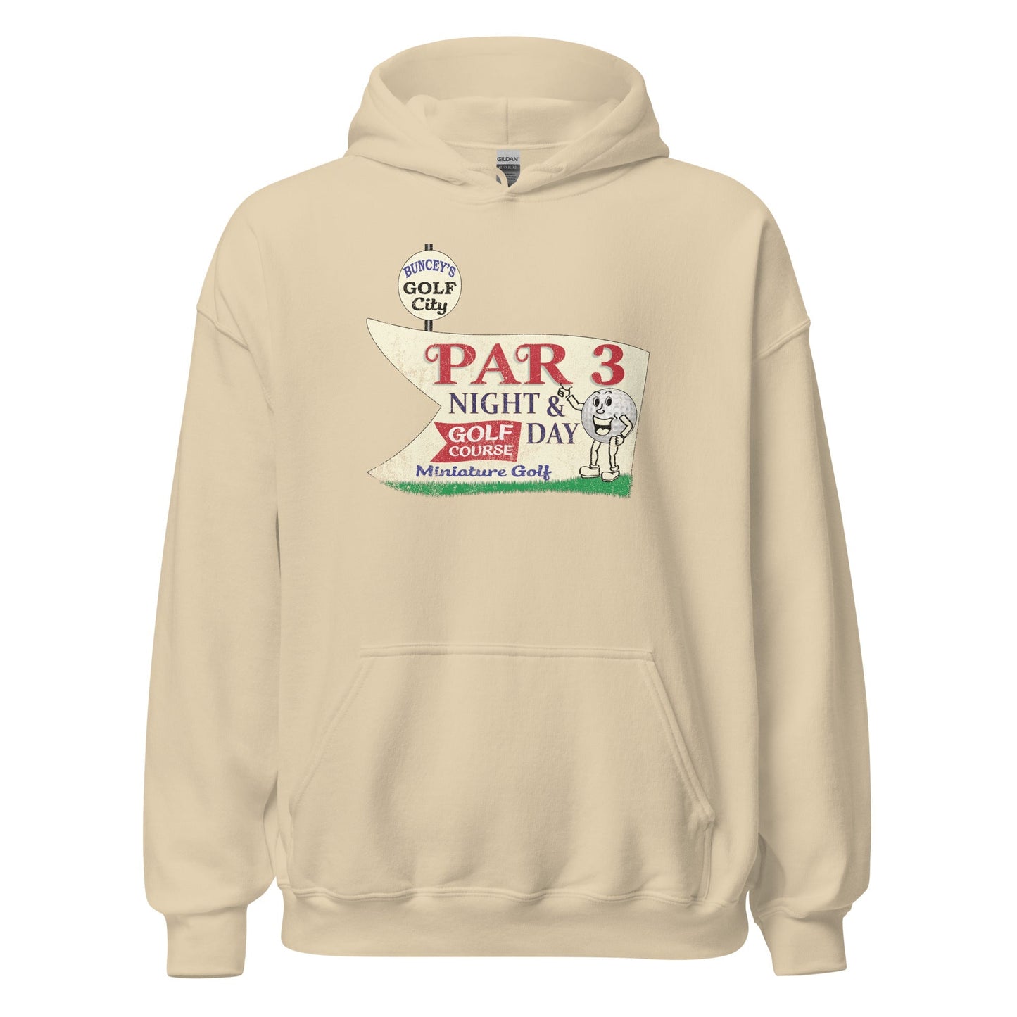 Buncey's Par 3 Gold Hoodie - West Bridgewater, MA | Retro Vintage Sweatshirt