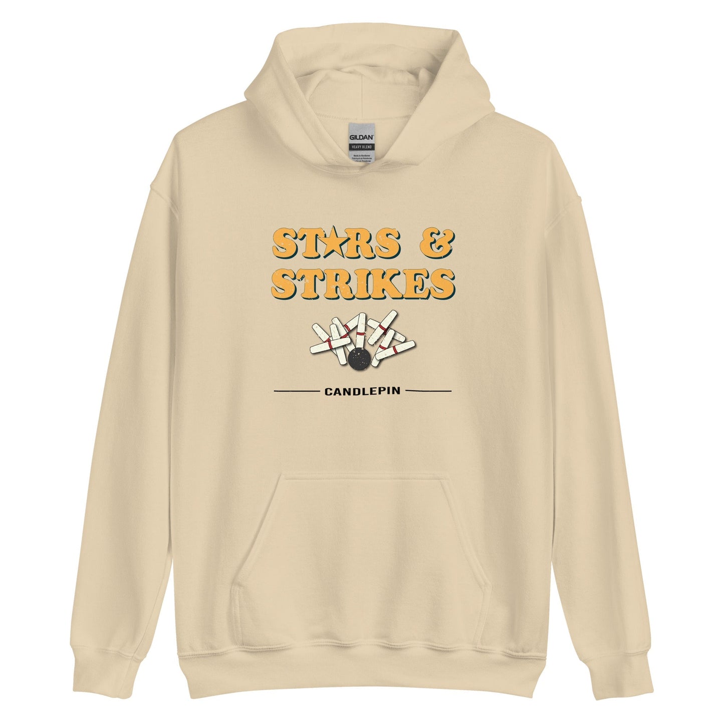 Stars & Strikes Hoodie - Vintage Candlepin Bowling Graphic Sweatshirt