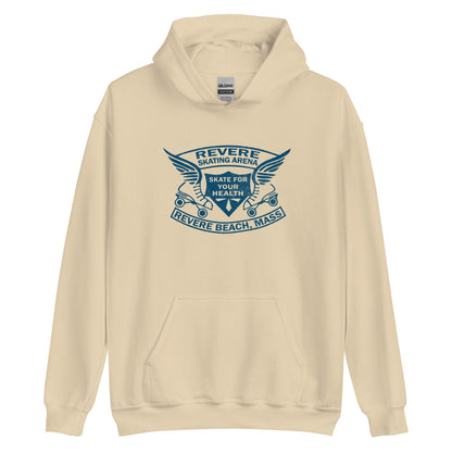 Revere Beach Retro Roller Skating Hoodie | Vintage Mens & Womens Graphic Sweatshirt