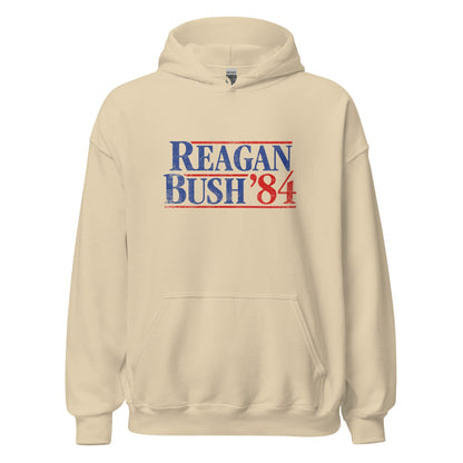 Reagan Bush '84 Hoodie | Retro Presidential Campaign Vintage Sweatshirt