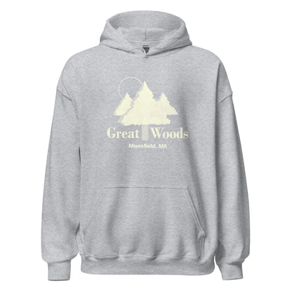 Great Woods Hoodie - Mansfield, MA | Retro Concert Venue Sweatshirt