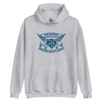 Revere Beach Retro Roller Skating Hoodie | Vintage Mens & Womens Graphic Sweatshirt