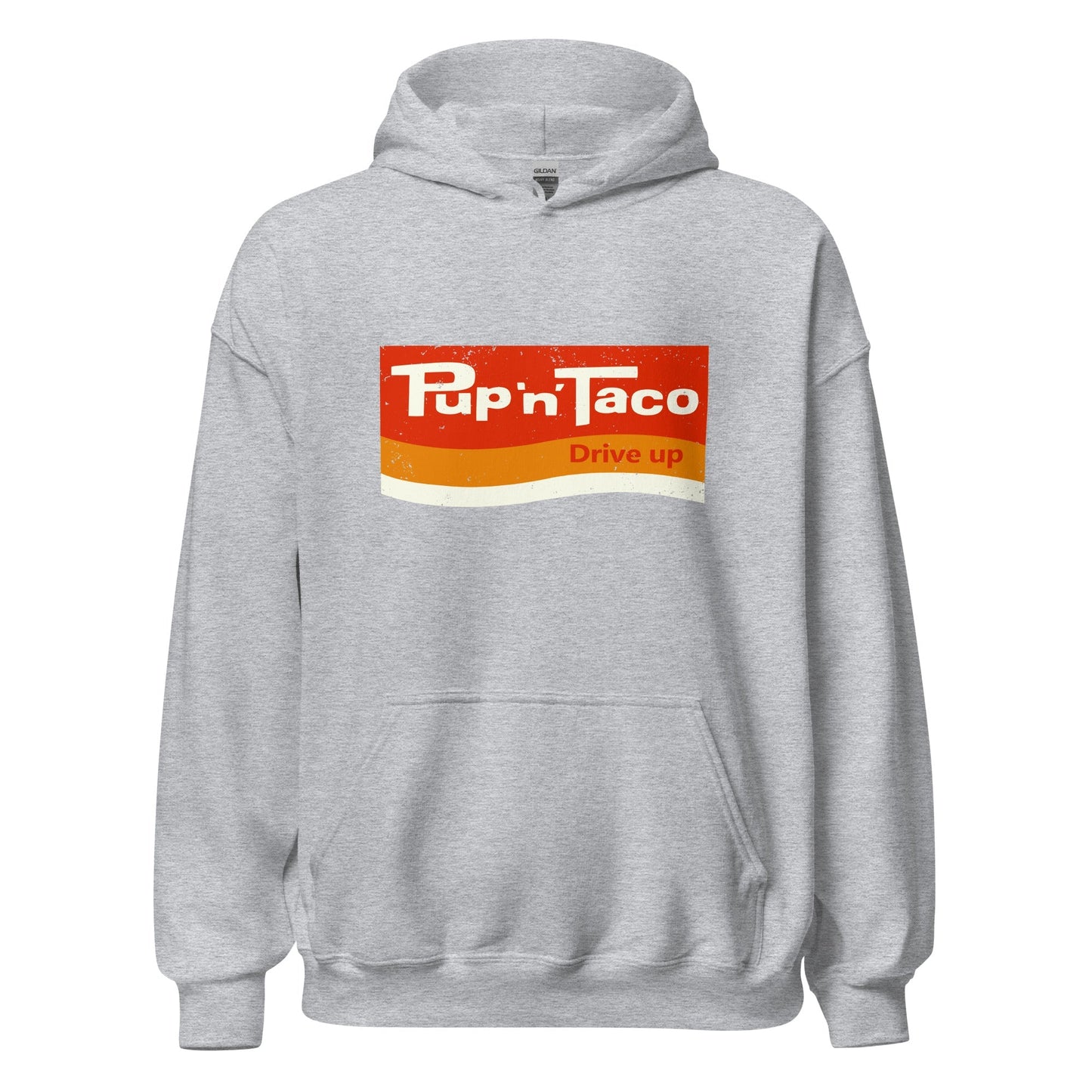 Pup 'n' Taco Hoodie - Retro 70s Vintage Fast Food Chain Sweatshirt