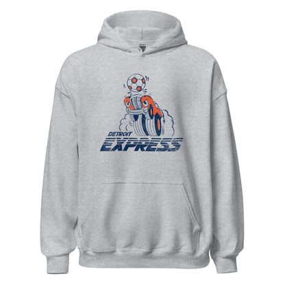 Detroit Express Hoodie - Funny Retro 70s Pro Soccer Sweatshirt