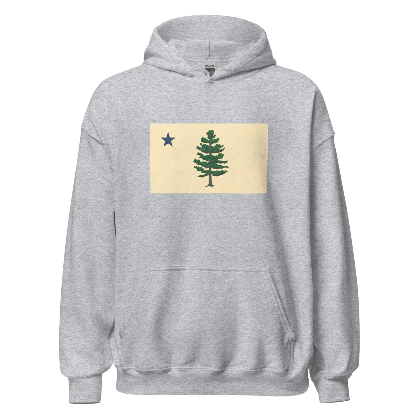 Maine State Flag Hoodie - New 1901 Pine Tree "Dirigo" Sweatshirt