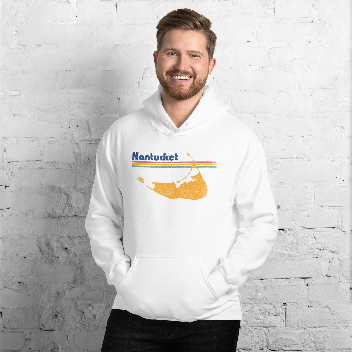 Nantucket Retro Island Vintage Hoodie - Nantucket, MA | Beach & Islands Summer Sweatshirt