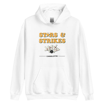 Stars & Strikes Hoodie - Vintage Candlepin Bowling Graphic Sweatshirt