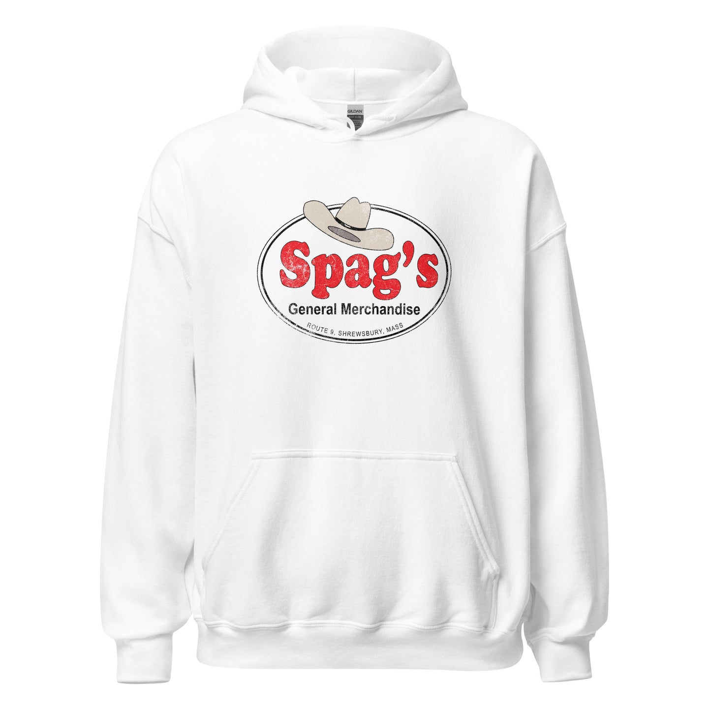 Spags Hoodie - Shrewsbury, MA | Retro Vintage style Graphic Sweatshirt