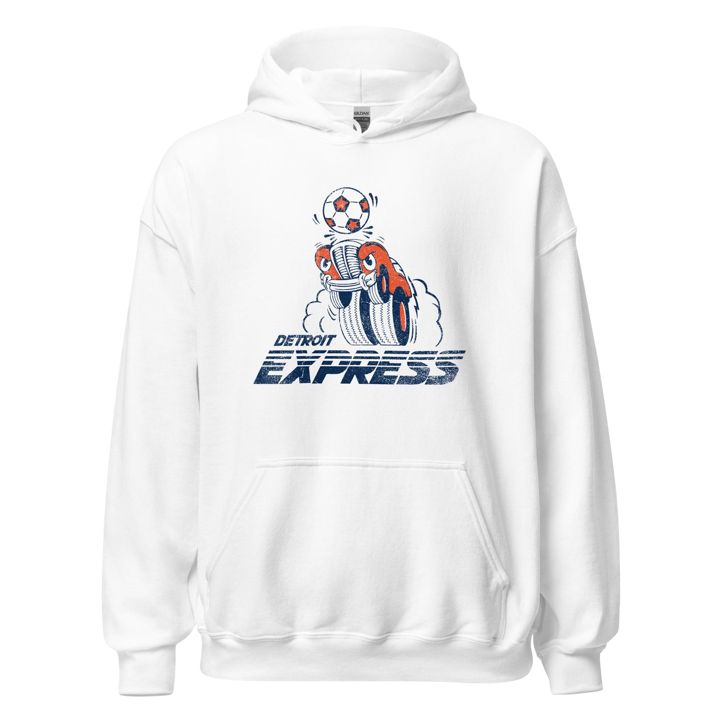 Detroit Express Hoodie - Funny Retro 70s Pro Soccer Sweatshirt