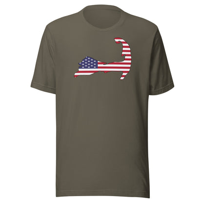 Cape Cod American Flag Patriotic T-Shirt - 4th Of July | Massachusetts