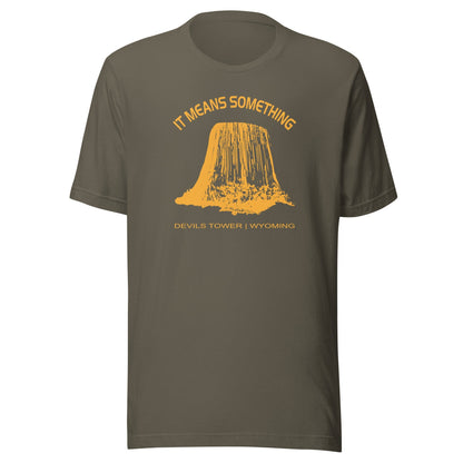 Close Encounters Devil's Tower T Shirt - "It Means Something" Retro 1970s movie Tee