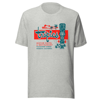 Tropics Motel T-Shirt - Retro 50s Modesto, CA Tiki Lounge Tee