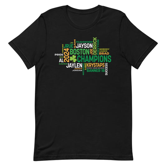 2024 Boston Champs T-Shirt | Basketball Word Cloud Tee