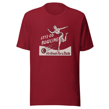 Let's Go Bowling T-Shirt - Retro It's Great for a Date Tee