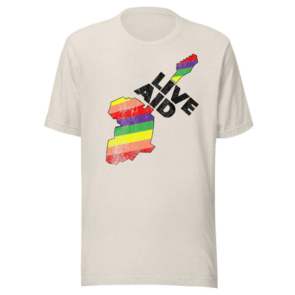 Live Aid Retro 1985 Concert T-Shirt (Rainbow) - Men's & Women's Vintage Graphic Tee