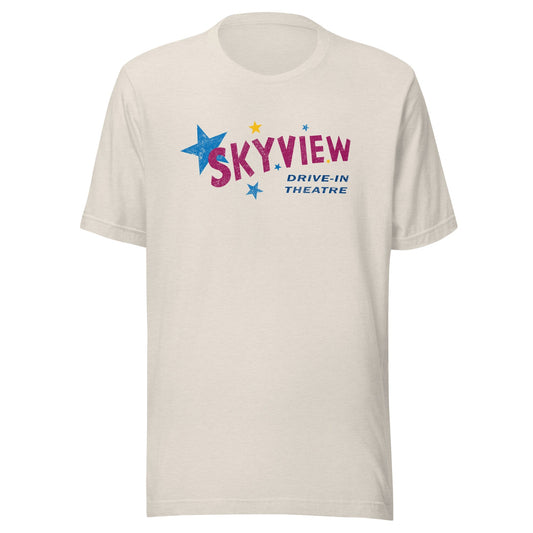 Skyview Drive-in Theatre Retro 1980s T-Shirt - Brockton, MA | Vintage Mens & Womens Old School Tee