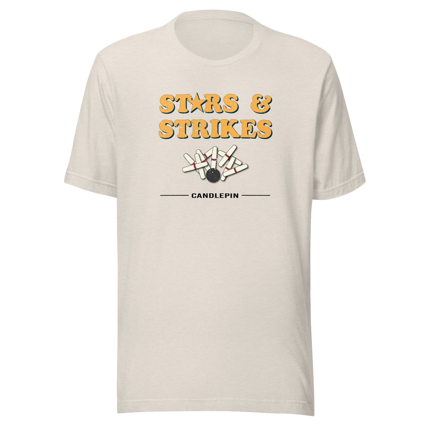 Stars & Strikes T-Shirt - Vintage Candlepin Bowling Graphic Tee