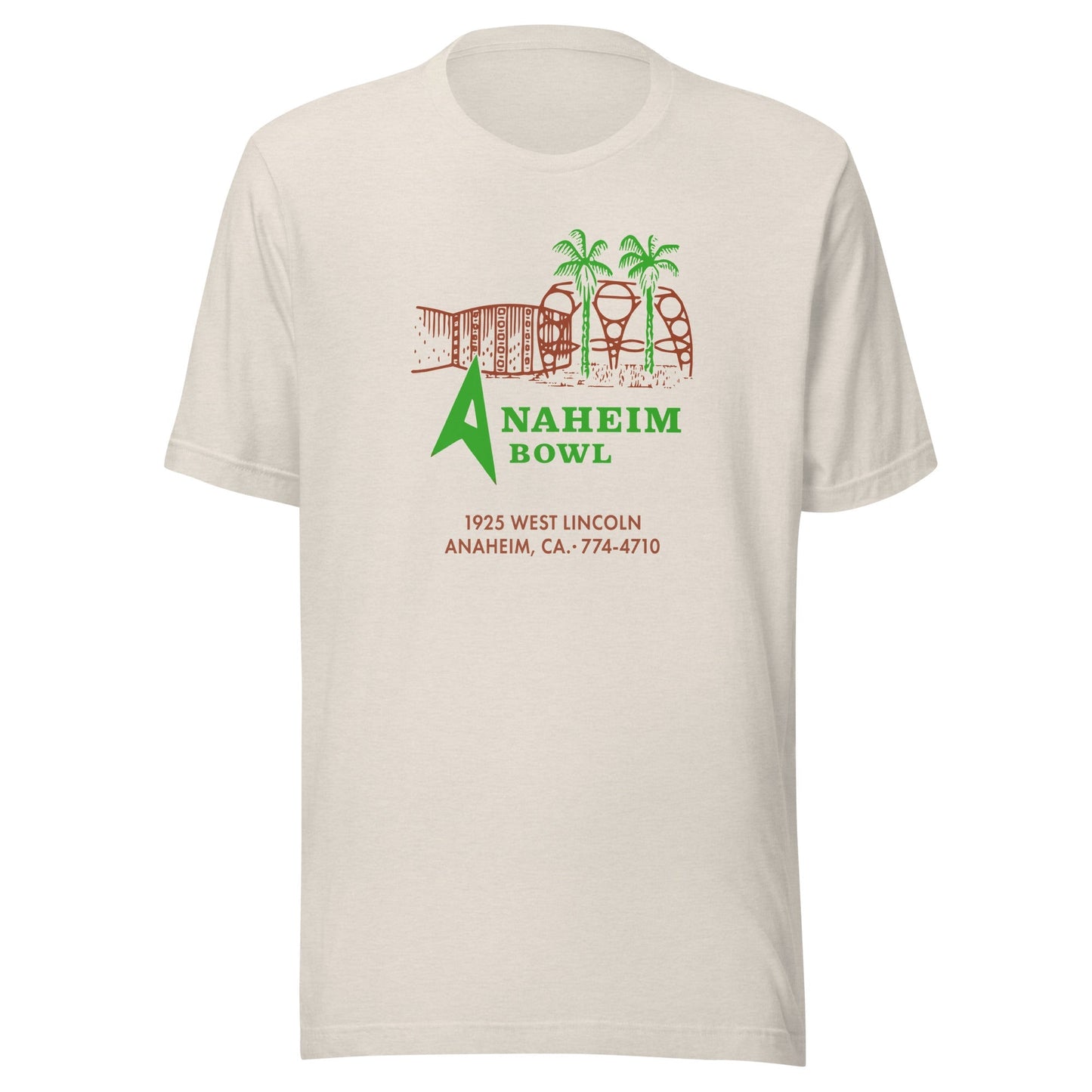 Aneheim Bowl T-Shirt - Classic 1950s Hollywood California Tropical Retro Tee