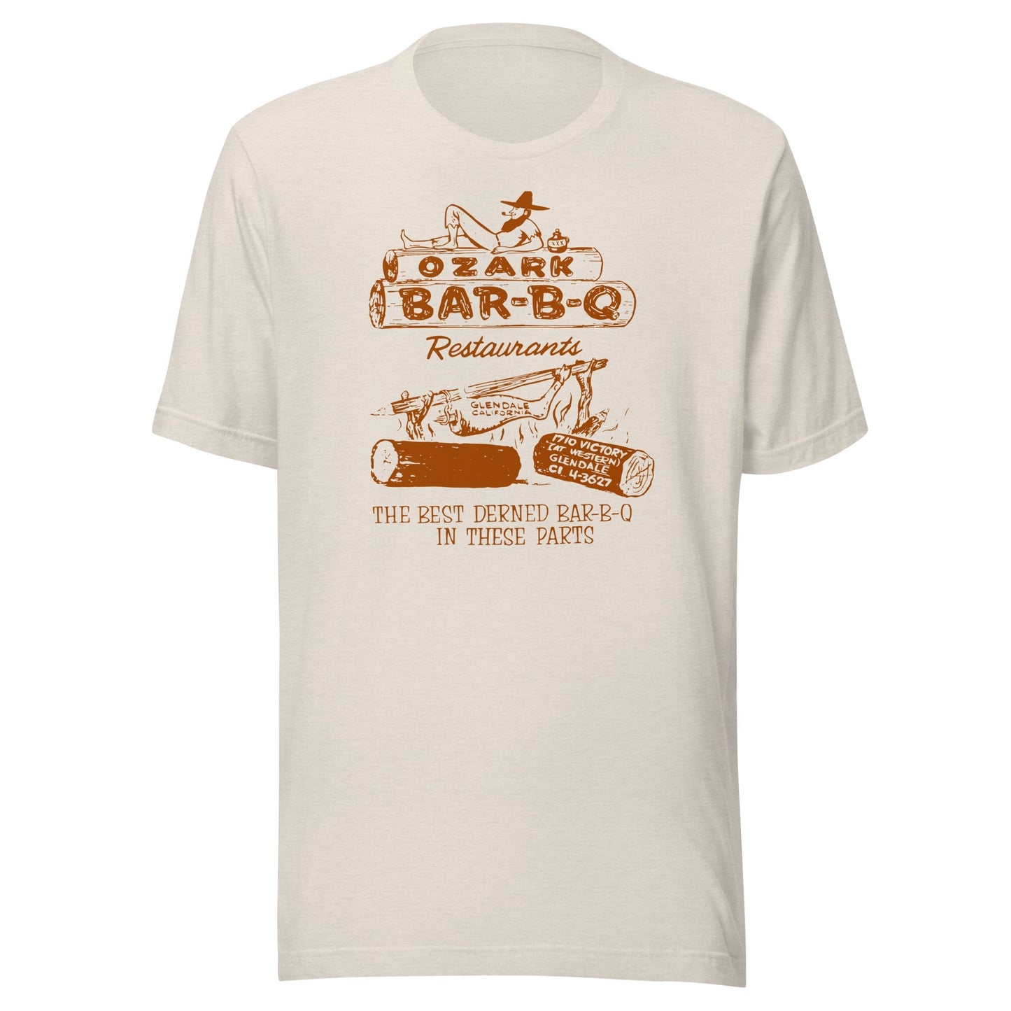 Ozark BBQ T-Shirt - Glendale, CA - Retro Beverly Hillbillies themed menu Tee