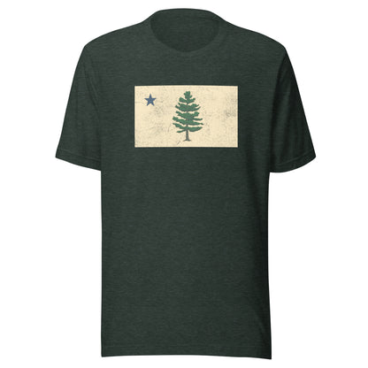 Maine State Flag T-Shirt - New 1901 Pine Tree "Dirigo" Tee