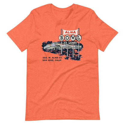 Alma Bowl T-Shirt - San Jose, CA | Retro California Bowling Alley Tee