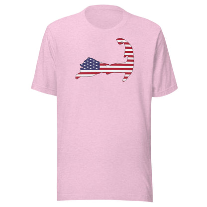 Cape Cod American Flag Patriotic T-Shirt - 4th Of July | Massachusetts