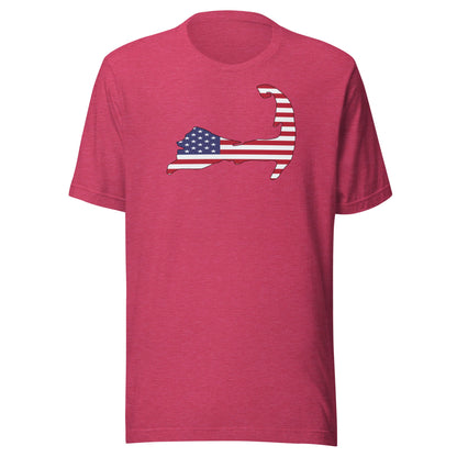 Cape Cod American Flag Patriotic T-Shirt - 4th Of July | Massachusetts