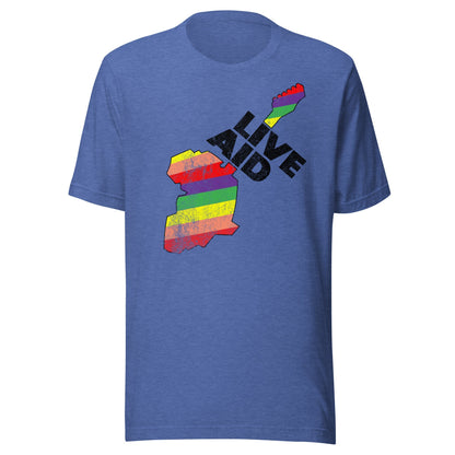 Live Aid Retro 1985 Concert T-Shirt (Rainbow) - Men's & Women's Vintage Graphic Tee