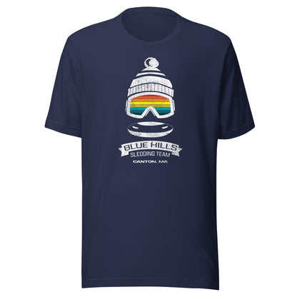 Blue Hills Sledding Team T Shirt - Canton, MA | Mens & Womens Winter Tee