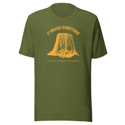 Close Encounters Devil's Tower T Shirt - "It Means Something" Retro 1970s movie Tee