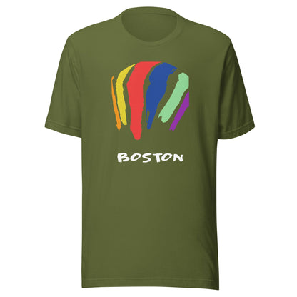 Boston Rainbow Swash T Shirt - Dorchester, MA | Gas Tanks