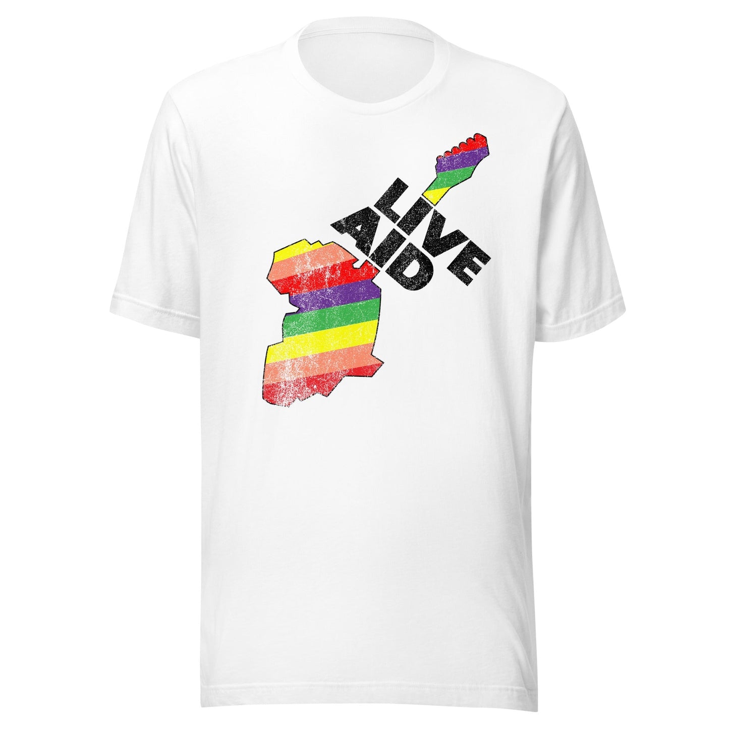 Live Aid Retro 1985 Concert T-Shirt (Rainbow) - Men's & Women's Vintage Graphic Tee