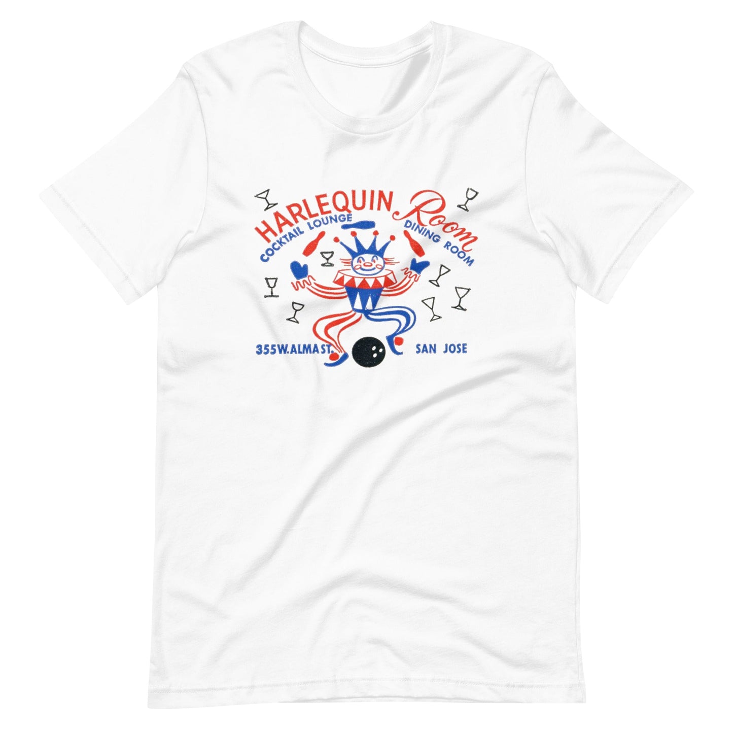 Harlequin Room T-Shirt - San Jose, CA | Retro Cocktail Bar & Lounge Tee