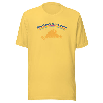 Martha's Vineyard T-Shirt - Retro Rainbow Cape & Islands