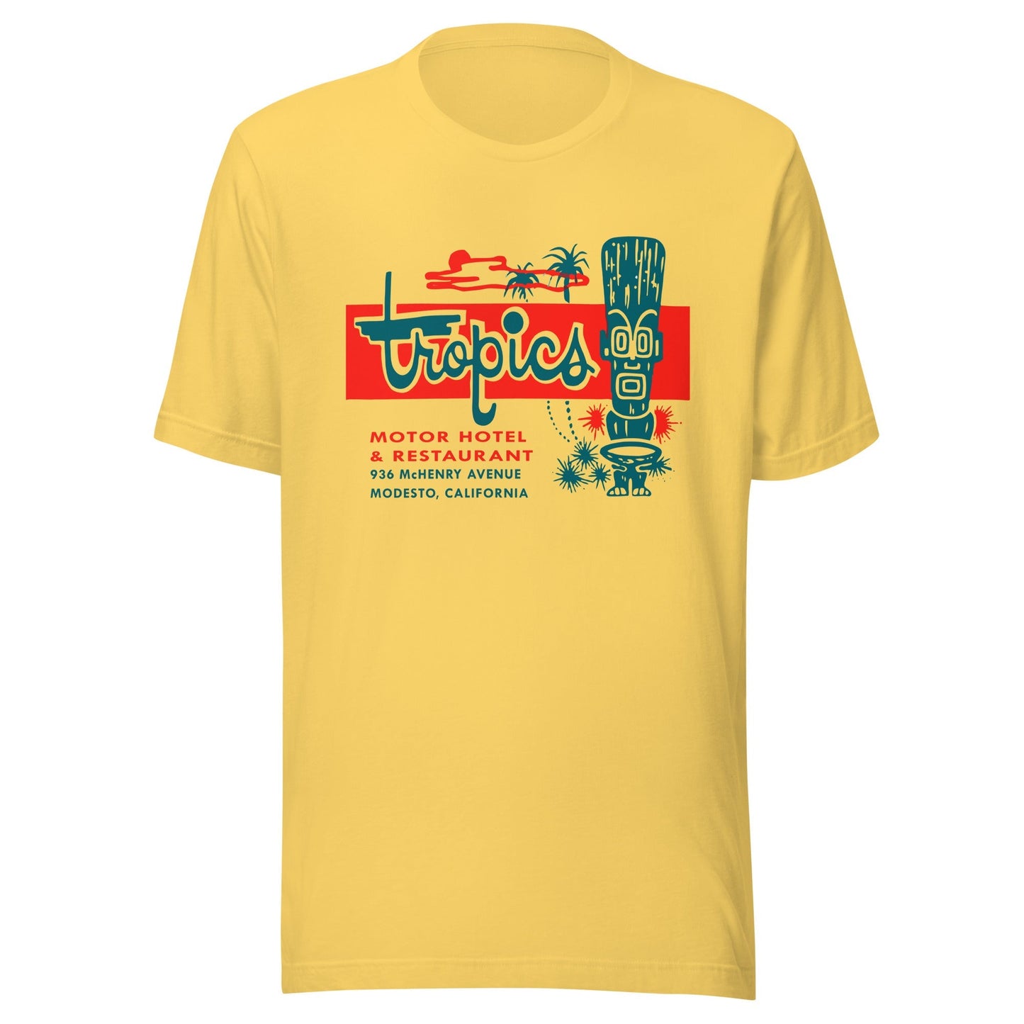 Tropics Motel T-Shirt - Retro 50s Modesto, CA Tiki Lounge Tee